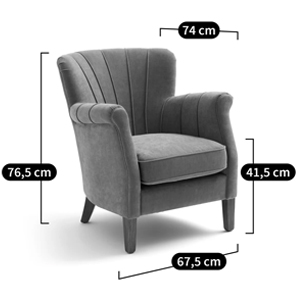 Кресло велюровое на ножках из массива ясеня Jessie Armchair в Орле