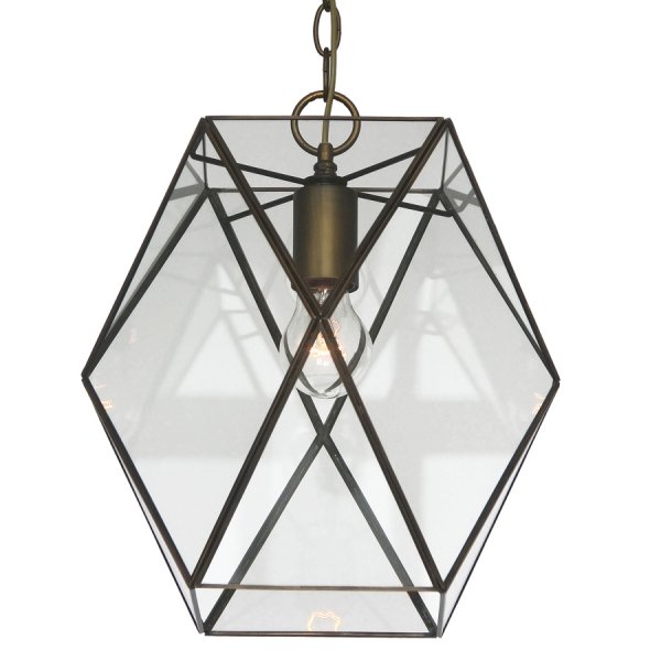 Подвесной светильник Rombius Pendant I clear glass Латунь Античная полированная в Орле | Loft Concept 