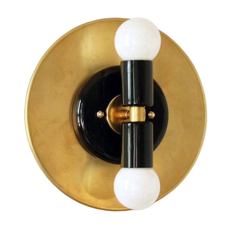 Modern Wall Double Sconce Gold Black Глянцевое золото Черный Modern Wall Double Sconce Gold Black Глянцевое золото Черный в Орле | Loft Concept
