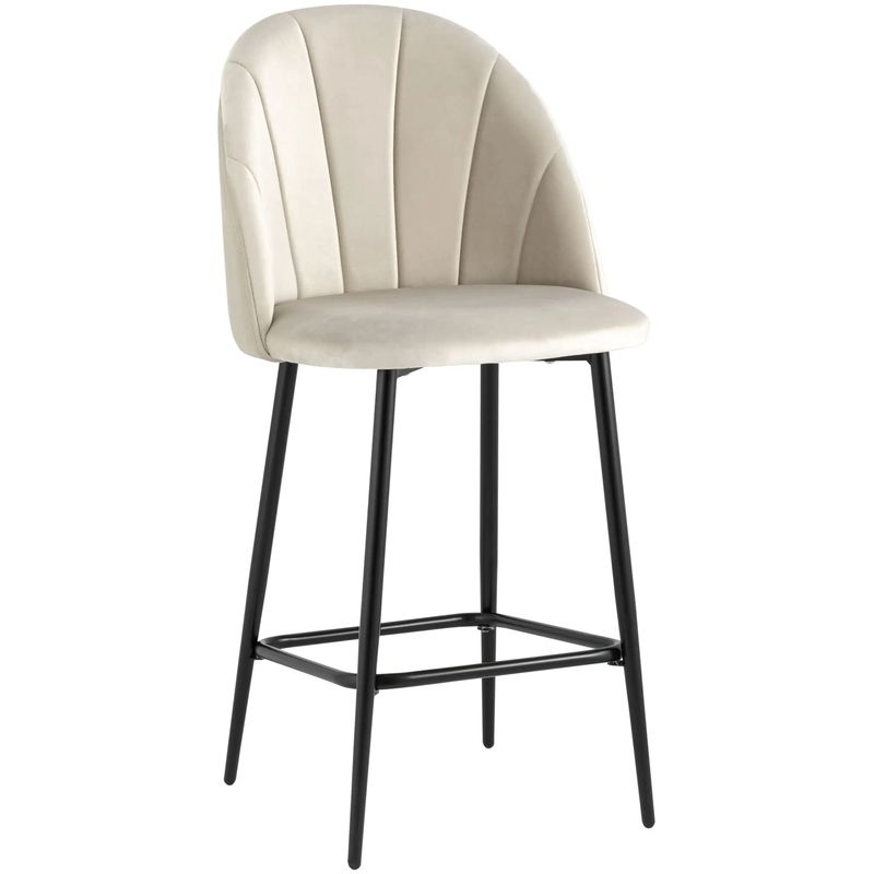 Барный Стул Balsari S Chair Молочный Велюр Молочный Черный Барный Стул Balsari S Chair Молочный Велюр Молочный Черный в Орле | Loft Concept