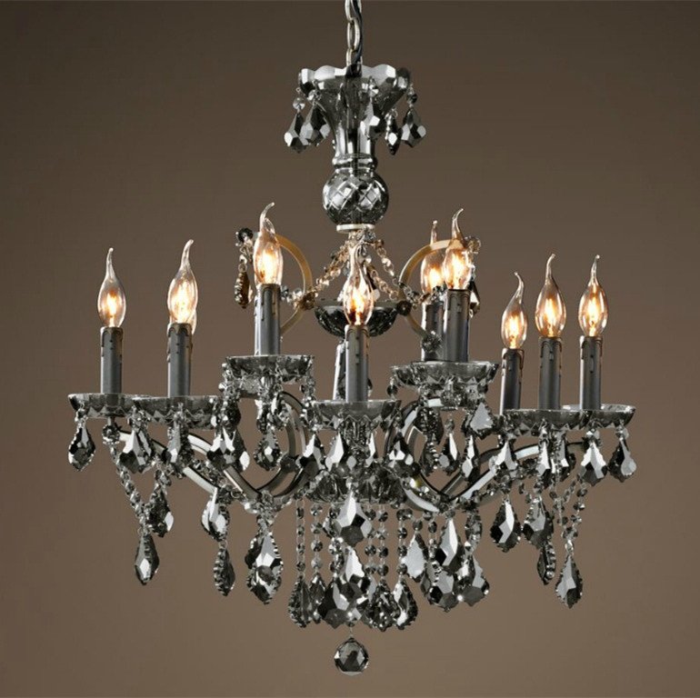 Люстра 19TH C. ROCOCO IRON & Smok CRYSTAL 12 Графит Стекло Смок Люстра 19TH C. ROCOCO IRON & Smok CRYSTAL 12 Графит Стекло Смок в Орле | Loft Concept