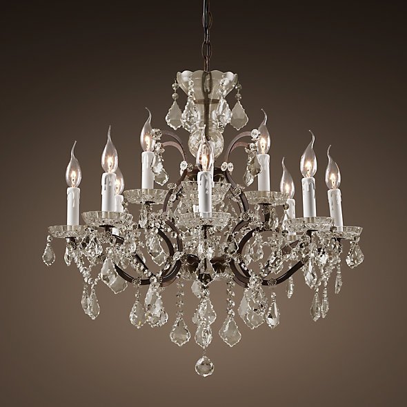 Люстра 19TH C. ROCOCO IRON & CLEAR CRYSTAL 12 Прозрачное Стекло Бурая ржавчина Люстра 19TH C. ROCOCO IRON & CLEAR CRYSTAL 12 Прозрачное Стекло Бурая ржавчина в Орле | Loft Concept