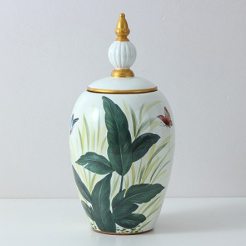 Ваза Vase Aina S Зеленый Белый Золотой Ваза Vase Aina S Зеленый Белый Золотой в Орле | Loft Concept