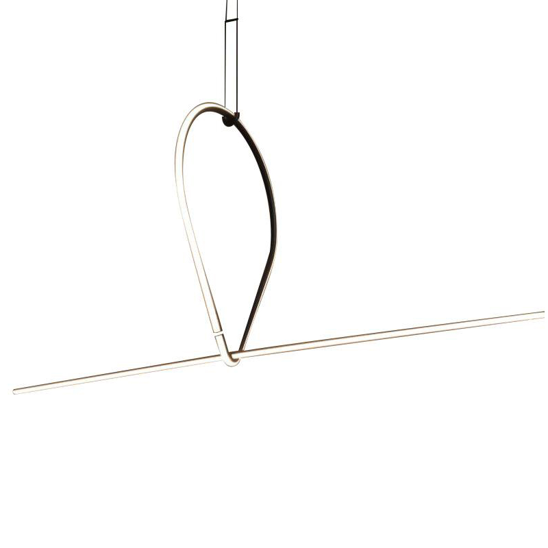 Подвесной светильник Drop Shape Line Black Led Lamp Черный Белый Подвесной светильник Drop Shape Line Black Led Lamp Черный Белый в Орле | Loft Concept