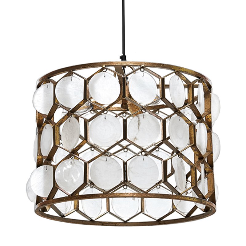 Seashell Cylinder pendant lamp Белый Позолоченная ржавчина Seashell Cylinder pendant lamp Белый Позолоченная ржавчина в Орле | Loft Concept