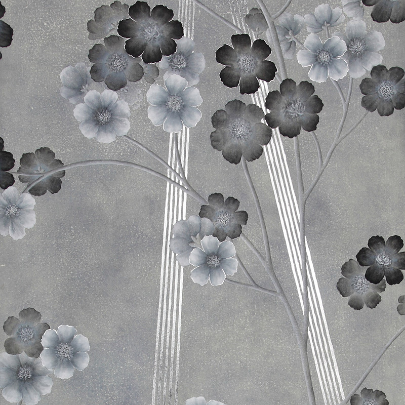 Обои ручная роспись Anemones in Light Dusk colourway on Smoke painted Xuan paper Обои ручная роспись Anemones in Light Dusk colourway on Smoke painted Xuan paper в Орле | Loft Concept