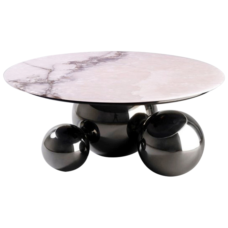 Кофейный стол Ball Metal Graphite Coffee Table Графит Белый Мрамор Bianco Кофейный стол Ball Metal Graphite Coffee Table Графит Белый Мрамор Bianco в Орле | Loft Concept