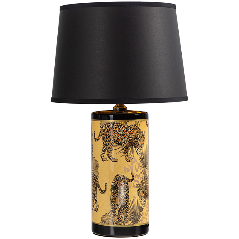 Настольная лампа с абажуром Leopard Lampshade Black Желтый Черный Настольная лампа с абажуром Leopard Lampshade Black Желтый Черный в Орле | Loft Concept
