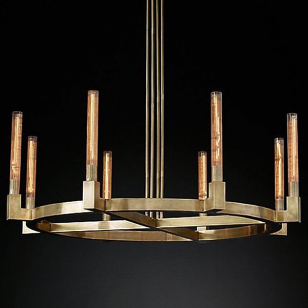 Люстра RH CANELLE Round Chandelier 8 Modern Brass Латунь Люстра RH CANELLE Round Chandelier 8 Modern Brass Латунь в Орле | Loft Concept