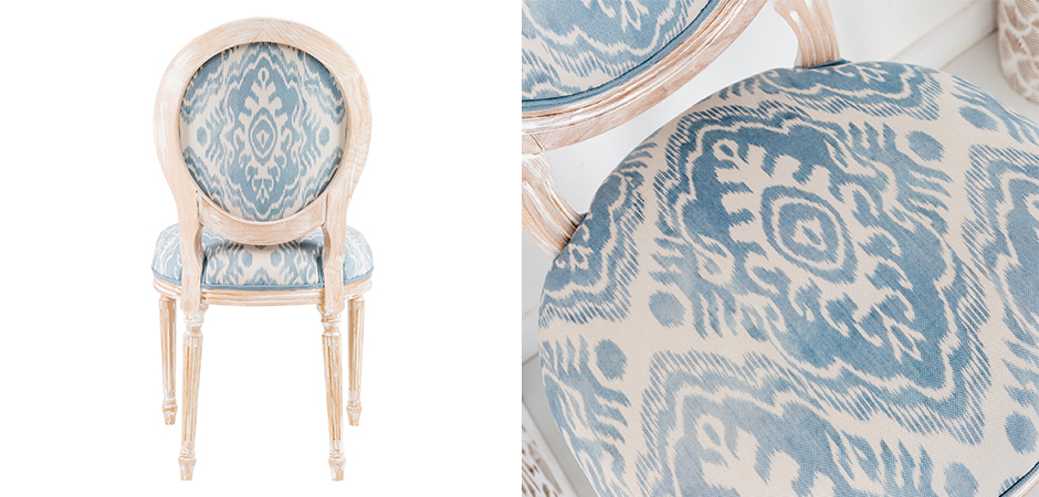 Мягкий стул со светло-голубым узором Ikat Pattern 2 Мягкий стул со светло-голубым узором Ikat Pattern 2 - Loft-Concept в Орле