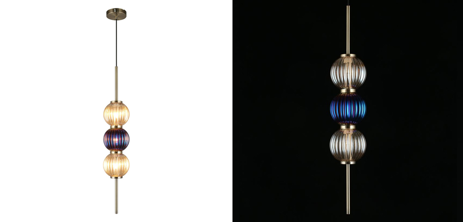 Подвесной светильник Shell Beads с цветным стеклом Подвесной светильник Shell Beads с цветным стеклом - Loft-Concept в Орле