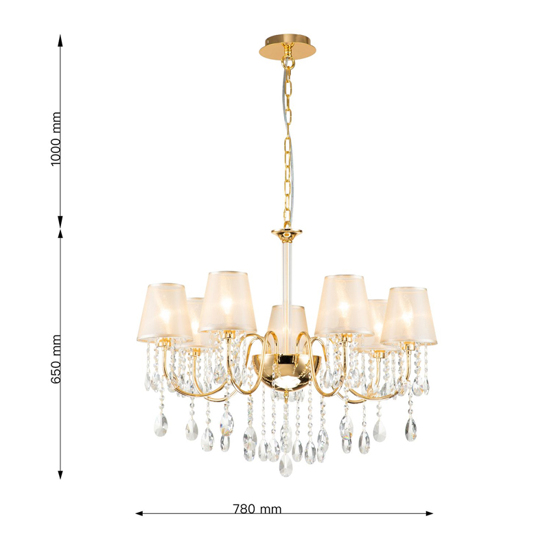 Люстра золотого цвета с хрустальным декором Dainty Light Люстра золотого цвета с хрустальным декором Dainty Light в Орле