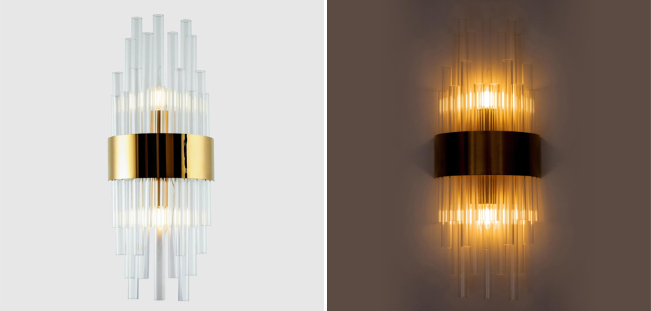 Бра на 2 лампы Flutes Gold Бра на 2 лампы Flutes Gold - Loft-Concept в Орле