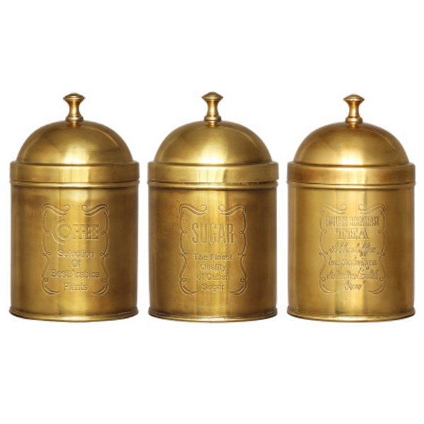 Набор банок Kitchen Canister Sets Brass Латунь Набор банок Kitchen Canister Sets Brass Латунь в Орле | Loft Concept