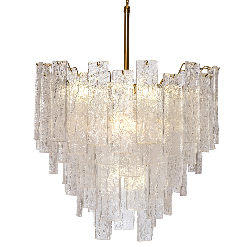 Люстра Dorit Textured Glass Rectangular Chandelier Золотой Люстра Dorit Textured Glass Rectangular Chandelier Золотой в Орле | Loft Concept