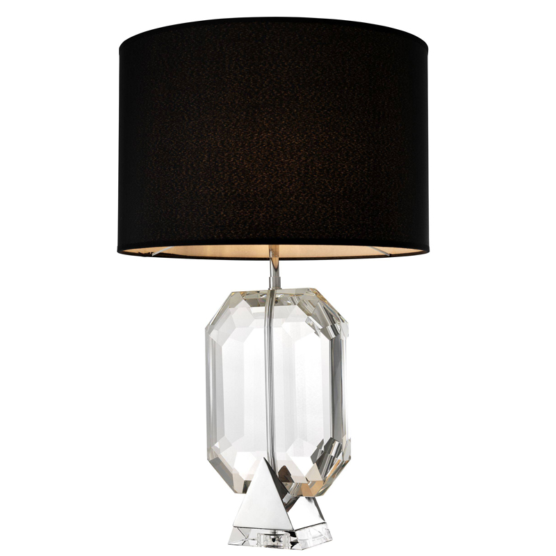 Настольная лампа Eichholtz Table Lamp Emerald Nickel & black Черный Никель Прозрачный Настольная лампа Eichholtz Table Lamp Emerald Nickel & black Черный Никель Прозрачный в Орле | Loft Concept