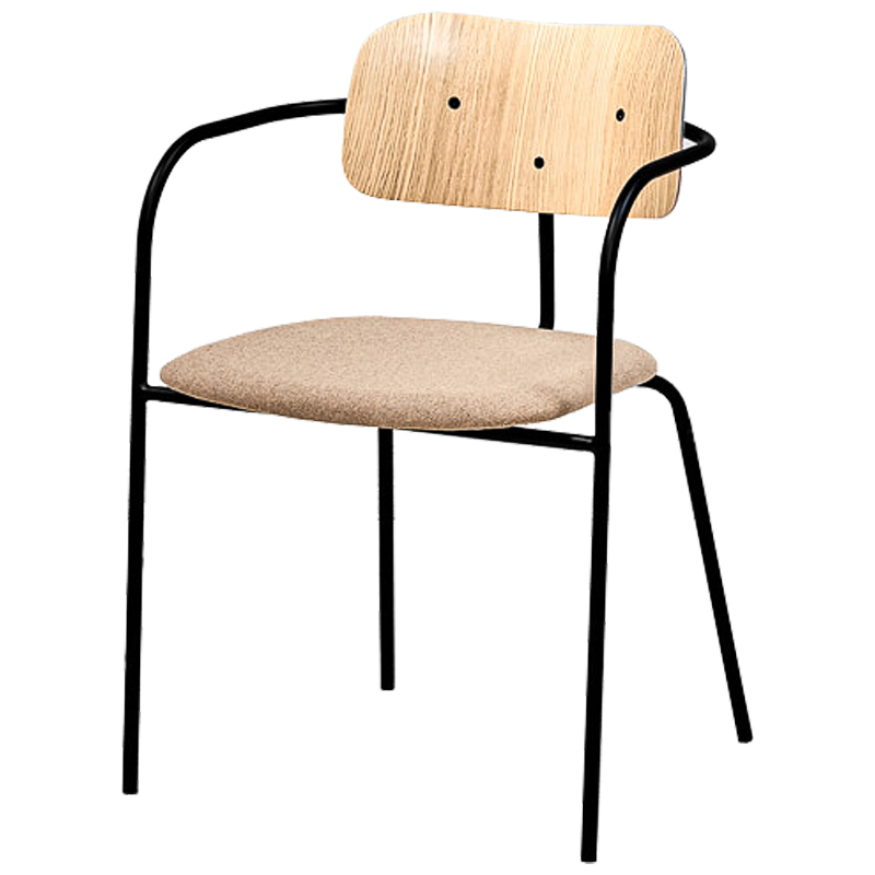 Стул Pilar Loft Stool beige Черный Бежевый Древесина Стул Pilar Loft Stool beige Черный Бежевый Древесина в Орле | Loft Concept
