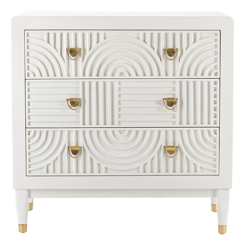 Комод с 3-мя ящиками Seymour Chest Of Drawers white Белый Белый Латунь Комод с 3-мя ящиками Seymour Chest Of Drawers white Белый Белый Латунь в Орле | Loft Concept