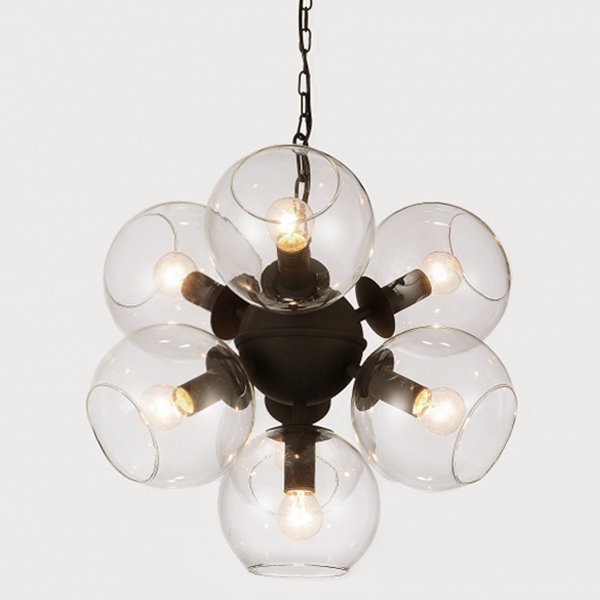 Люстра Sphere Cumulus Glass Chandelier 7 Черный Люстра Sphere Cumulus Glass Chandelier 7 Черный в Орле | Loft Concept