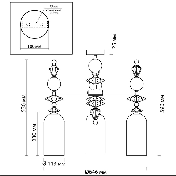 Люстра Iris Glass Chandelier candy 3 chrome Люстра Iris Glass Chandelier candy 3 chrome в Орле
