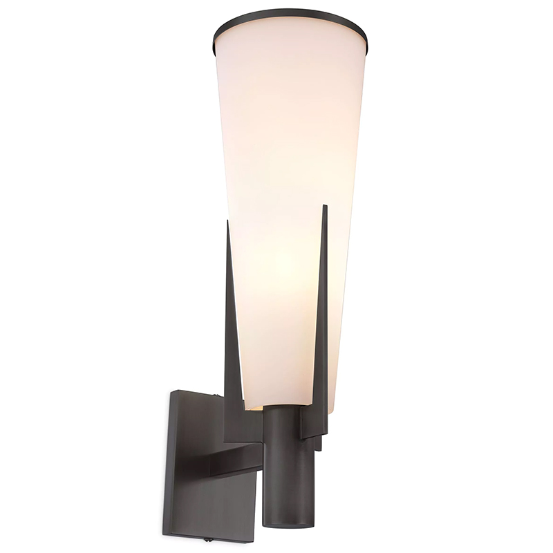 Бра Eichholtz Wall Lamp Dino Bronze Белое матовое стекло Черный Темная бронза Бра Eichholtz Wall Lamp Dino Bronze Белое матовое стекло Черный Темная бронза в Орле | Loft Concept