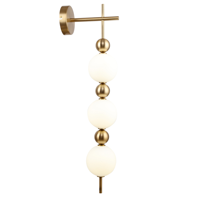 Бра PEARLS SUSPENSION 3 Лампы Белый Латунь Бра PEARLS SUSPENSION 3 Лампы Белый Латунь в Орле | Loft Concept