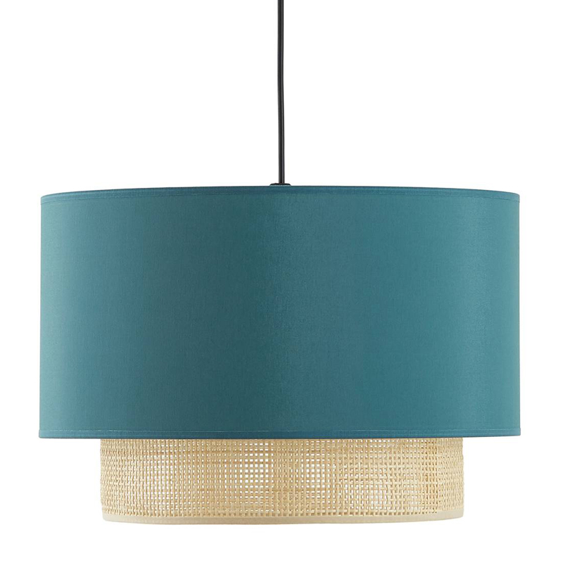 Подвесной светильник Ottar Wicker Turquoise lampshade Бежевый Бирюзовый в Орле | Loft Concept 