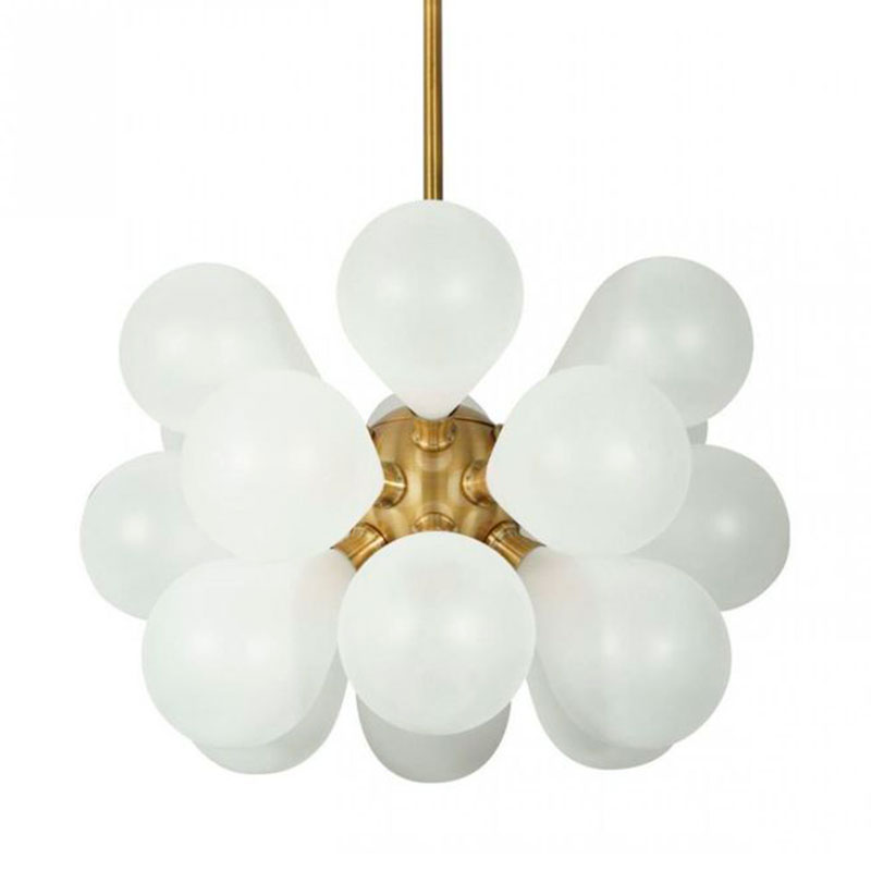 Люстра Simonet Chandelier White 55 см Белый Золотой Люстра Simonet Chandelier White 55 см Белый Золотой в Орле | Loft Concept