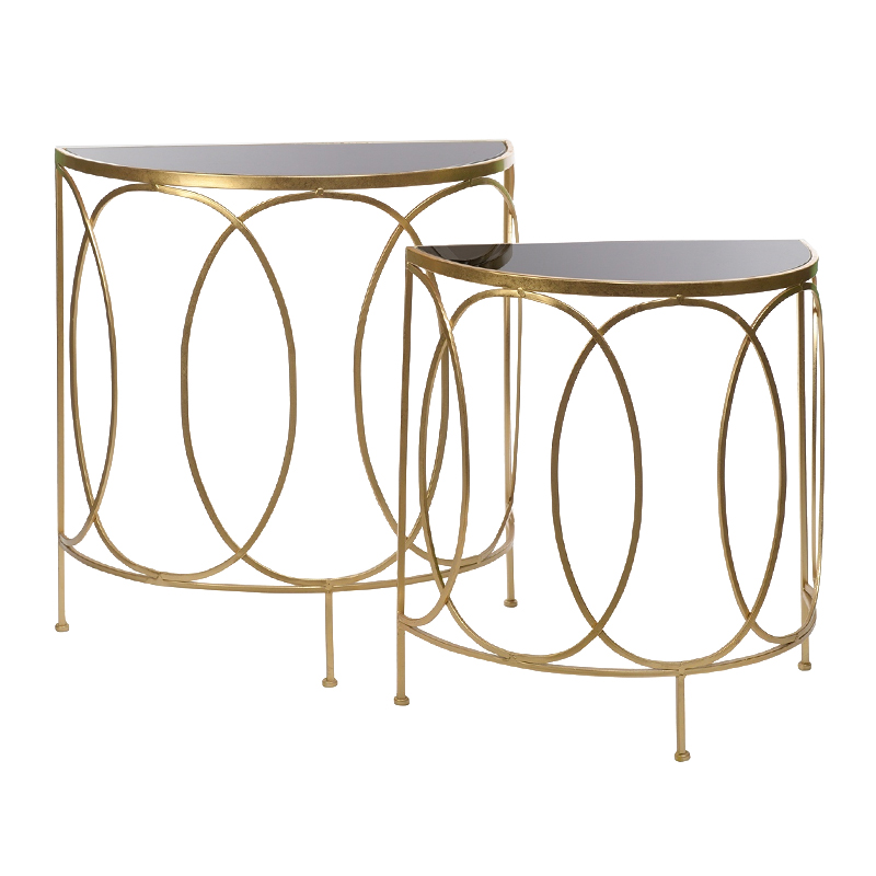 Консоль полукруглая Frame Metallic Gold Золотой Желтый в Орле | Loft Concept 
