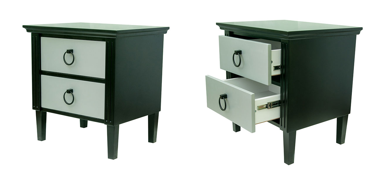 Тумба с двумя ящиками цвет серый American style - фото