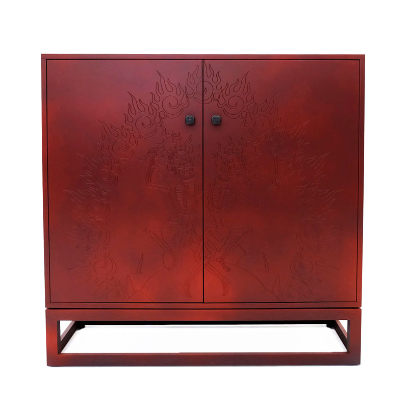 Красный комод с рельефным рисунком Red Dresser India Красный Красный комод с рельефным рисунком Red Dresser India Красный в Орле | Loft Concept