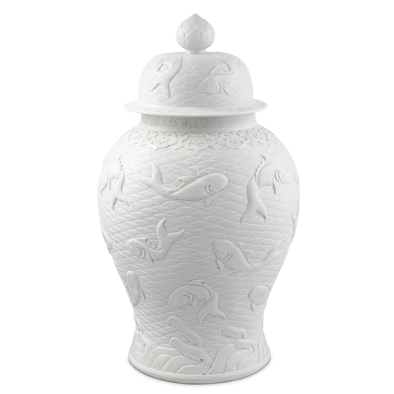 Ваза с крышкой Eichholtz Jar Voltaire Белый Ваза с крышкой Eichholtz Jar Voltaire Белый в Орле | Loft Concept