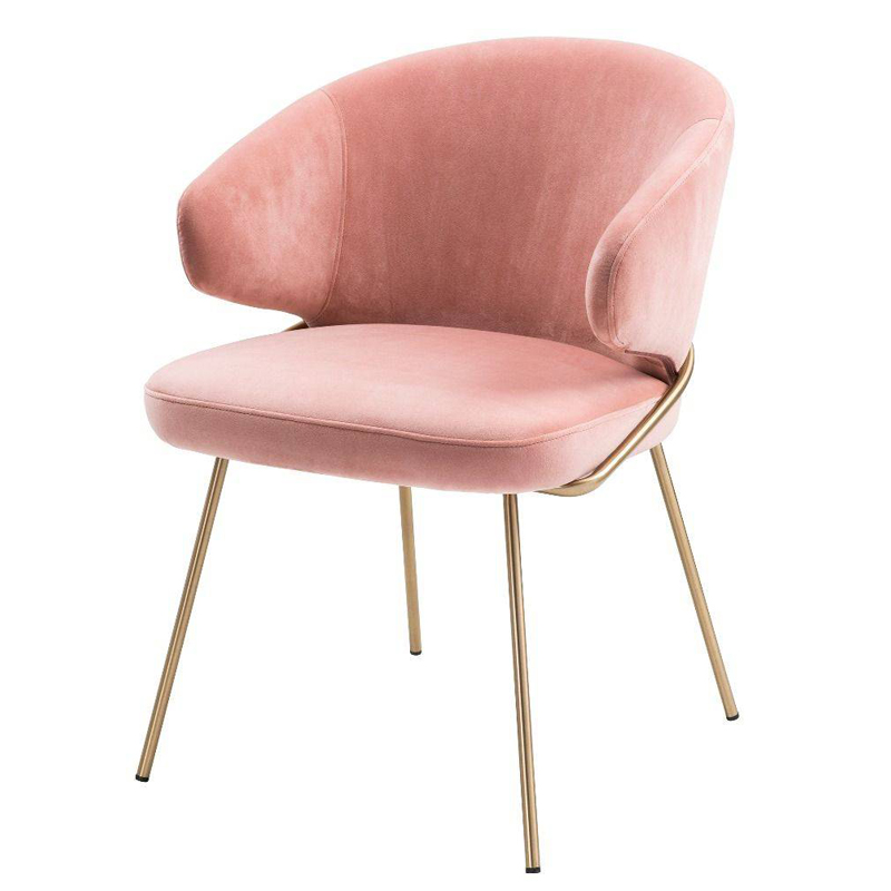 Стул Eichholtz Dining Chair Kinley nude Розовый пастельный Латунь Стул Eichholtz Dining Chair Kinley nude Розовый пастельный Латунь в Орле | Loft Concept