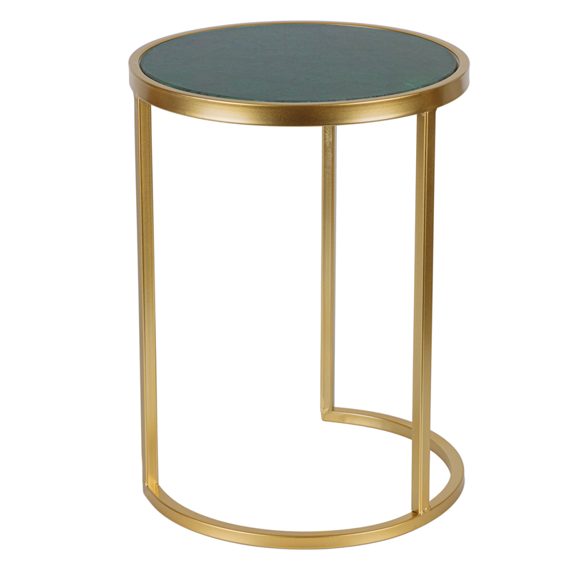 Приставной стол Round Table Marble gold зеленый мрамор Золотой Зеленый Приставной стол Round Table Marble gold зеленый мрамор Золотой Зеленый в Орле | Loft Concept