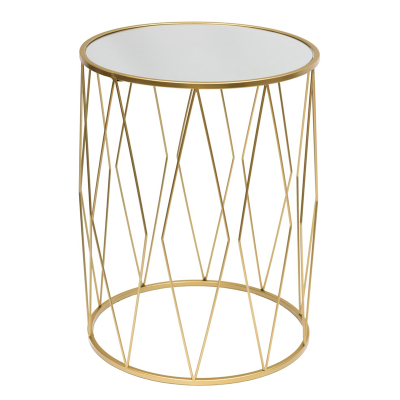 Приставной стол Geometric Interior Table белое стекло Золотой Белый Приставной стол Geometric Interior Table белое стекло Золотой Белый в Орле | Loft Concept