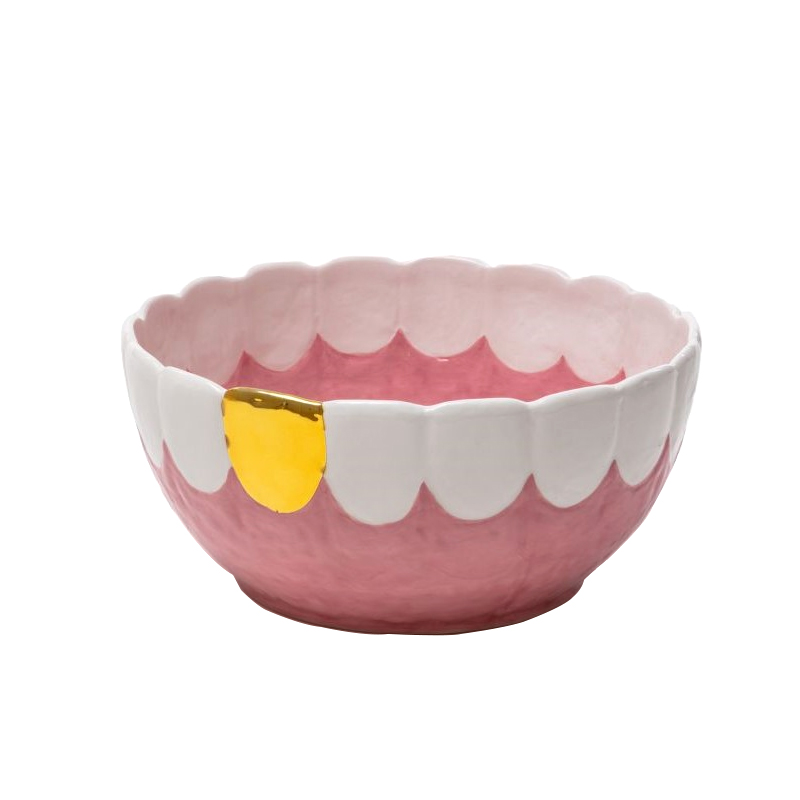Блюдо Seletti Toothy Frootie Золотой Розовый Белый Блюдо Seletti Toothy Frootie Золотой Розовый Белый в Орле | Loft Concept