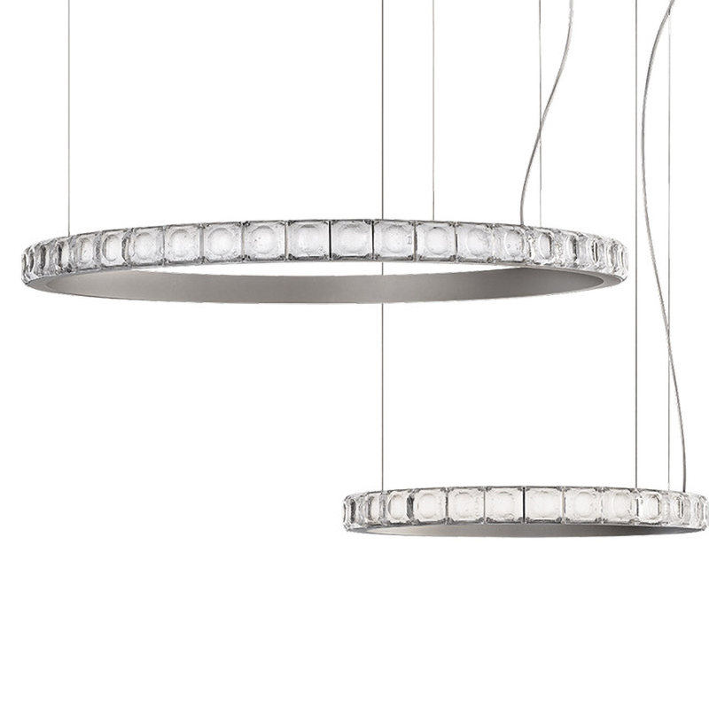 Люстра Ring horizontal silver chandelier Прозрачный Серебряный Люстра Ring horizontal silver chandelier Прозрачный Серебряный в Орле | Loft Concept