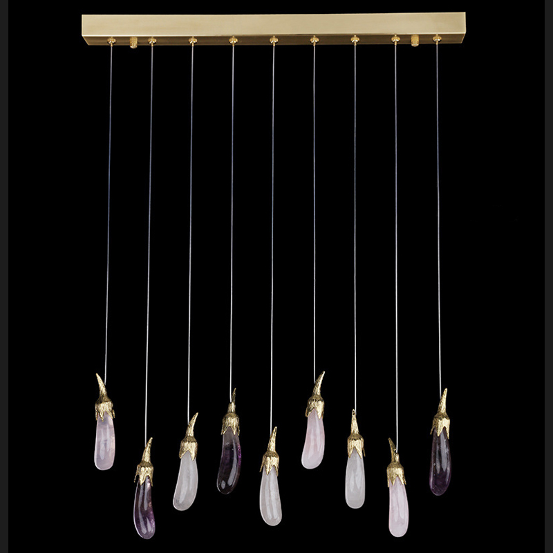 Люстра Eggplant Chandelier Line Латунь Белый Розовый пастельный Violet Dusk ( фиолетовый сумрак ) Люстра Eggplant Chandelier Line Латунь Белый Розовый пастельный Violet Dusk ( фиолетовый сумрак ) в Орле | Loft Concept