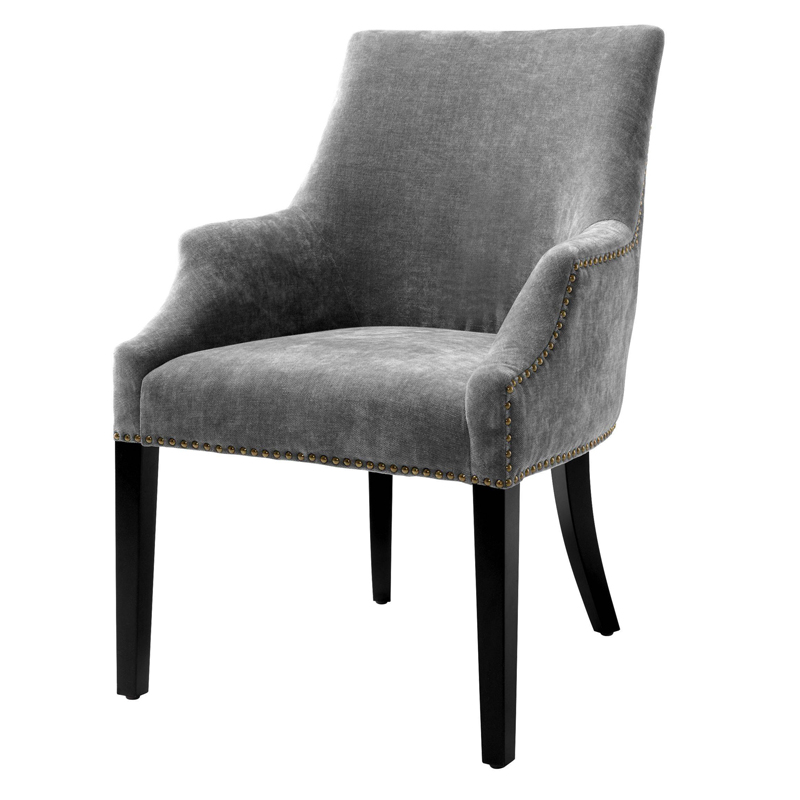 Стул Eichholtz Dining Chair Legacy grey Серый Черный Латунь Античная полированная Стул Eichholtz Dining Chair Legacy grey Серый Черный Латунь Античная полированная в Орле | Loft Concept