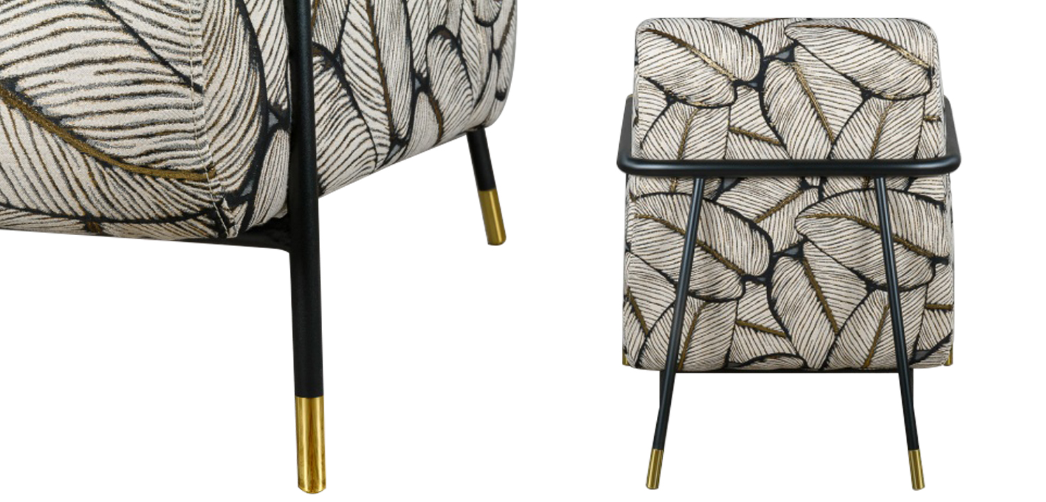 Кресло с Цветным принтом Листья Foliage Armchair Grey - фото №1