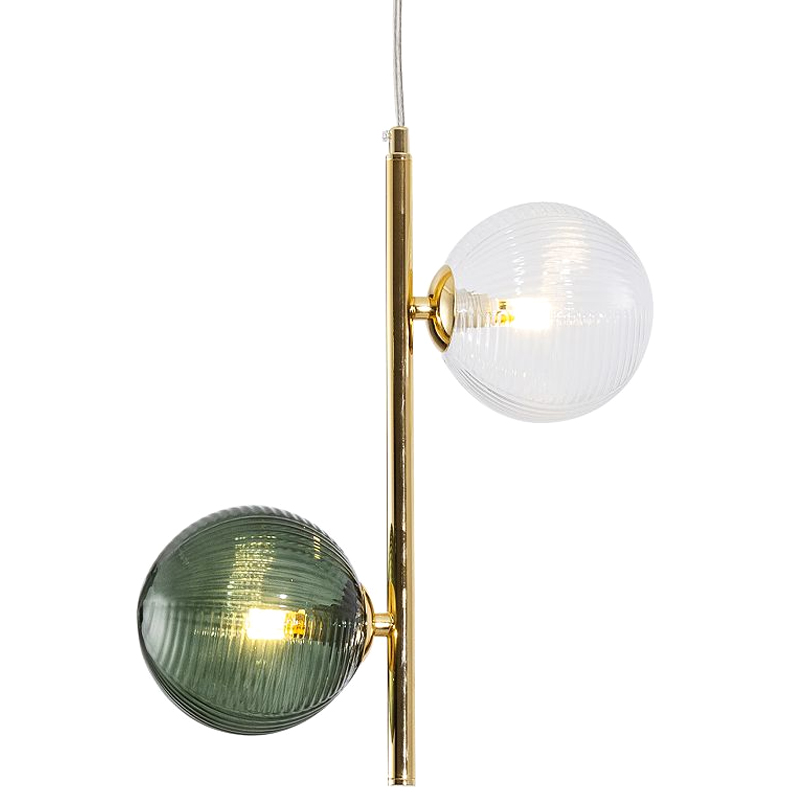 Подвесной светильник Bolle Multi Color hanging 2 lamp Зеленый Прозрачный Золотой Подвесной светильник Bolle Multi Color hanging 2 lamp Зеленый Прозрачный Золотой в Орле | Loft Concept
