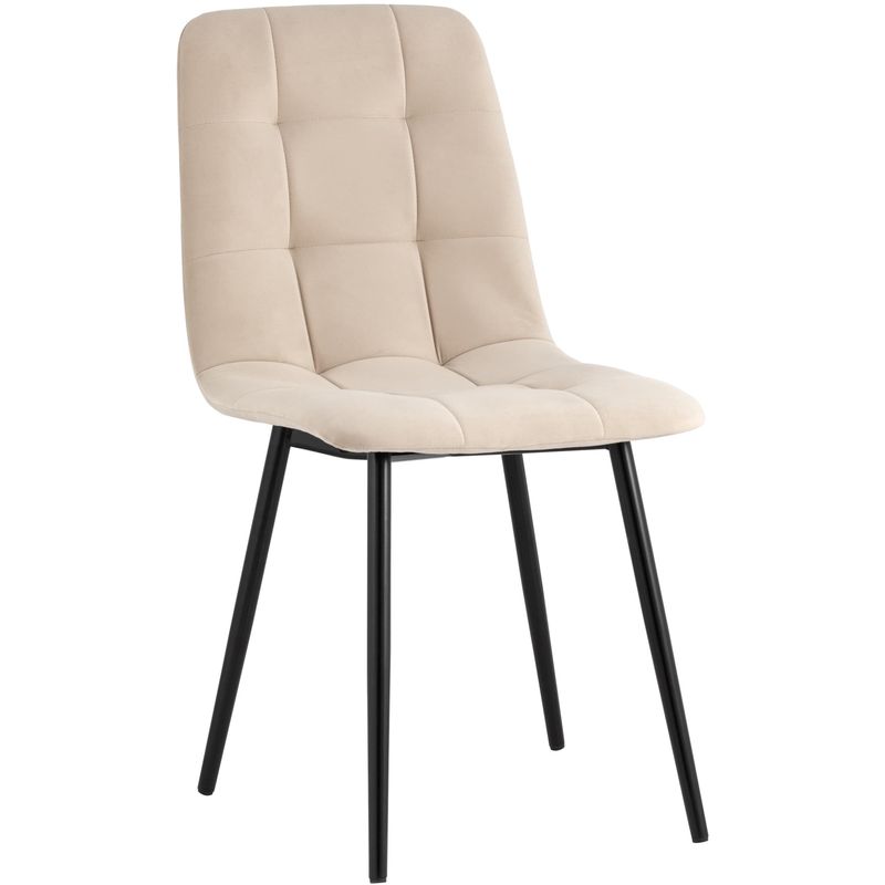 Стул NANCY S-2 Chair Бежевый Велюр Бежевый Черный Стул NANCY S-2 Chair Бежевый Велюр Бежевый Черный в Орле | Loft Concept