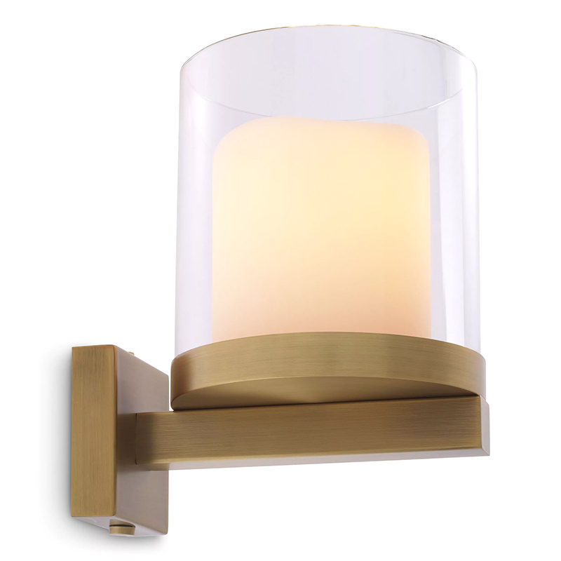 Бра Eichholtz Wall Lamp Donovan Brass Белый Латунь Прозрачное Стекло Бра Eichholtz Wall Lamp Donovan Brass Белый Латунь Прозрачное Стекло в Орле | Loft Concept