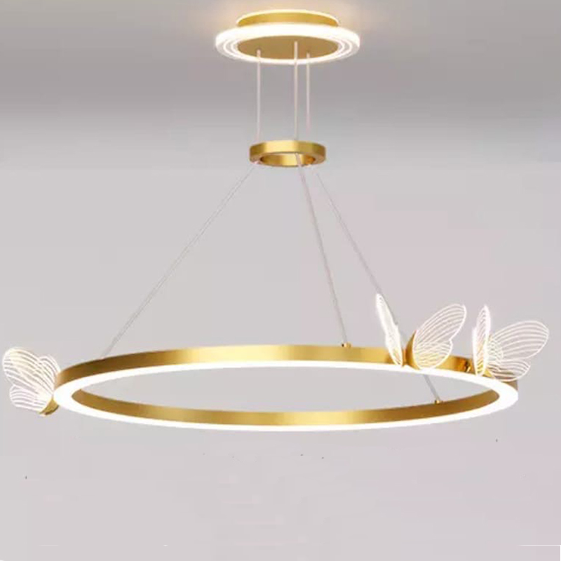 Подвесной светильник с бабочками Butterfly Ring F Прозрачный Латунь Подвесной светильник с бабочками Butterfly Ring F Прозрачный Латунь в Орле | Loft Concept
