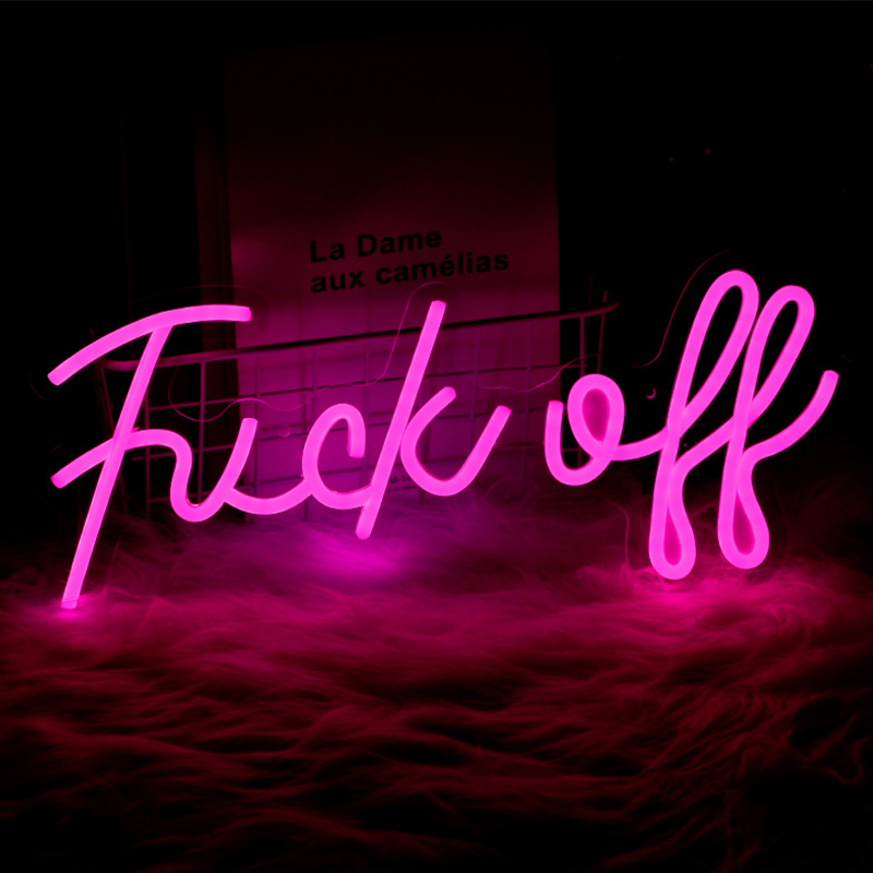 Неоновая настенная лампа Fuck Off Neon Wall Lamp Розовый Розовый Прозрачный Неоновая настенная лампа Fuck Off Neon Wall Lamp Розовый Розовый Прозрачный в Орле | Loft Concept