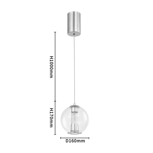 Подвесной светильник с плафоном в форме шара Inner Gleam Orb silver Подвесной светильник с плафоном в форме шара Inner Gleam Orb silver в Орле
