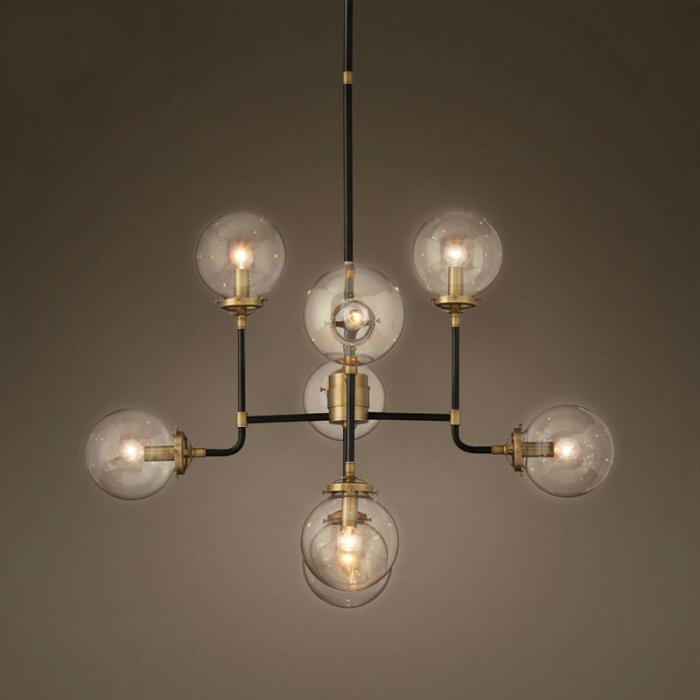 Люстра Bistro Globe Clear Glass Chandelier 8 Черный в Орле | Loft Concept 