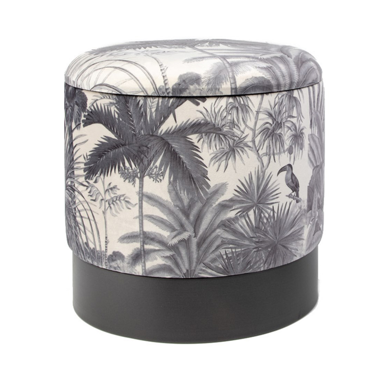 Пуф PUF Jungle Print plants&toucan small Мульти Черный в Орле | Loft Concept 