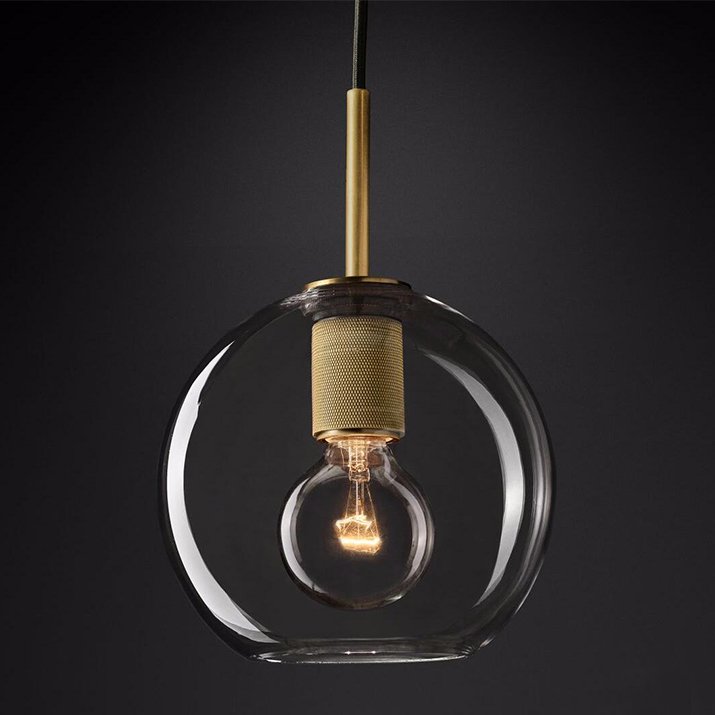 Подвесной светильник RH Utilitaire Globe Pendant Brass Латунь Прозрачное Стекло Подвесной светильник RH Utilitaire Globe Pendant Brass Латунь Прозрачное Стекло в Орле | Loft Concept
