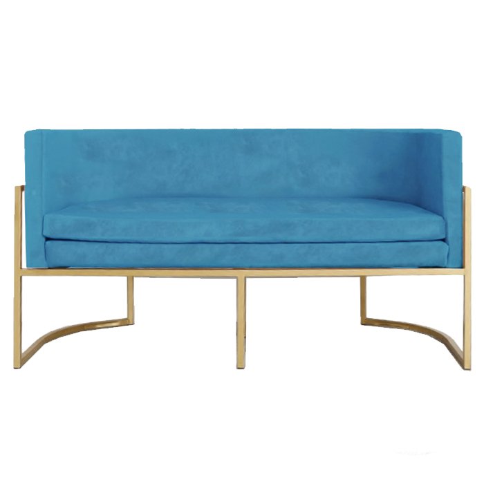 Диван Sofa Wexler Barrelback Голубой Золотой Диван Sofa Wexler Barrelback Голубой Золотой в Орле | Loft Concept